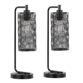 Gwen 18" Contemporary Metal Task Lamp in Matte Black Metal from Grandview Gallery by LumiSource - Set of 2 B202P224043