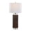 Cylinder Fluted 29.25" Contemporary Polyresin Table Lamp in Brown Lustre Polyresin, Clear K9 Crystal and White Linen Shade from Grandview Gallery by LumiSource - Set of 2 B202P224051