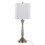 Sawyer 25" Contemporary Metal Table Lamp in Brushed Nickel with White Linen Shade and Built-in USB Port from Grandview Gallery by LumiSource - Set of 2 B202P224080