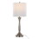 Sawyer 25" Contemporary Metal Table Lamp in Brushed Nickel with White Linen Shade and Built-in USB Port from Grandview Gallery by LumiSource - Set of 2 B202P224080