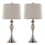 Ashland 27" Contemporary Metal Table Lamp in Brushed Nickel with Grey Textured Linen and Brushed Nickel Laser Cut Shade from Grandview Gallery by LumiSource - Set of 2 B202P224085