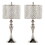 Ashland 27" Contemporary Metal Table Lamp in Polished Nickel with Square Clear K9 Crystal and Polished Nickel Shade from Grandview Gallery by LumiSource - Set of 2 B202P224096