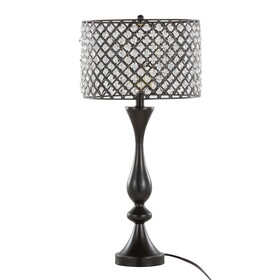 Topaz 27" Contemporary Metal Table Lamp in Oil Rubbed Bronze with Clear K9 Crystal and Metal Shade from Grandview Gallery by LumiSource B202P224100