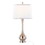 Cairo 28.75" Contemporary Metal Table Lamp in Brushed Nickel and White Linen Shade with Silver Trim from Grandview Gallery by LumiSource - Set of 2 B202P224102