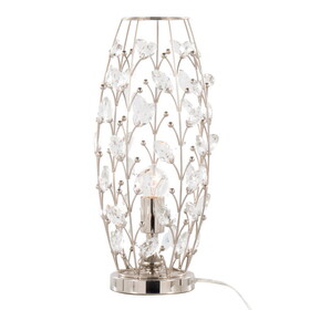 Crystal Buds 18" Contemporary Metal Uplight Lamp in Polished Nickel with Clear K9 Crystal Accents from Grandview Gallery by LumiSource B202P224121