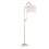 Leslie 63" Glam/Art Deco Metal Floor Lamp in White Marble and Gold Metal with White Linen Shade by LumiSource B202P224140