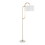 Leslie 63" Glam/Art Deco Metal Floor Lamp in White Marble and Gold Metal with White Linen Shade by LumiSource B202P224140