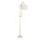 Leslie 63" Glam/Art Deco Metal Floor Lamp in White Marble and Gold Metal with White Linen Shade by LumiSource B202P224140