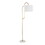 Leslie 63" Glam/Art Deco Metal Floor Lamp in White Marble and Gold Metal with White Linen Shade by LumiSource B202P224140