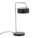 Puck Contemporary Table Lamp in Nickel and Black Metal by LumiSource B202P224177