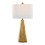 Pompeii 29" Contemporary Polyresin Table Lamp in Gold Polyresin and White Linen by LumiSource B202P224186