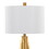 Pompeii 29" Contemporary Polyresin Table Lamp in Gold Polyresin and White Linen by LumiSource B202P224186