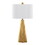 Pompeii 29" Contemporary Polyresin Table Lamp in Gold Polyresin and White Linen by LumiSource B202P224186