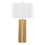 Cosmo 28" Glam Metal Table Lamp in Antique Brass and White Linen by LumiSource B202P224190