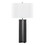 Cosmo 28" Contemporary Metal Table Lamp in Black Metal and White Linen by LumiSource B202P224191