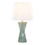 Curvo Square Contemporary 27" Ceramic Table Lamp in Sage Green Ceramic, Gold Metal, and White Linen by LumiSource B202P224194