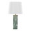 Curvo Square Contemporary 27" Ceramic Table Lamp in Sage Green Ceramic, Gold Metal, and White Linen by LumiSource B202P224194