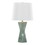 Curvo Square Contemporary 27" Ceramic Table Lamp in Sage Green Ceramic, Gold Metal, and White Linen by LumiSource B202P224194