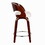 Pino 24" Mid-Century Modern Fixed-Height Counter Stool with Swivel in Cherry Wood and White Faux Leather with Round Chrome Metal Footrest by LumiSource - Set of 2 B202S00080