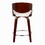 Pino 24" Mid-Century Modern Fixed-Height Counter Stool with Swivel in Cherry Wood and White Faux Leather with Round Chrome Metal Footrest by LumiSource - Set of 2 B202S00080