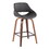 Fabrico Mid-Century Modern Fixed-Height Counter Stool in Walnut Wood with Square Black Footrest and Grey Faux Leather by LumiSource - Set of 2 B202S00258