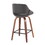 Fabrico Mid-Century Modern Fixed-Height Counter Stool in Walnut Wood with Square Black Footrest and Grey Faux Leather by LumiSource - Set of 2 B202S00258