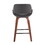 Fabrico Mid-Century Modern Fixed-Height Counter Stool in Walnut Wood with Square Black Footrest and Grey Faux Leather by LumiSource - Set of 2 B202S00258