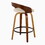 Grotto 26" Mid-Century Modern Fixed-Height Counter Stool with Swivel in Walnut Wood and Cream Faux Leather with Round Black Metal Footrest by LumiSource - Set of 2 B202S00315