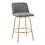 Toriano 26" Contemporary Fixed-Height Counter Stool with Swivel in Grey Noise Fabric and Gold Metal with Round Footrest by LumiSource - Set of 2 B202S00396