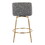 Toriano 26" Contemporary Fixed-Height Counter Stool with Swivel in Grey Noise Fabric and Gold Metal with Round Footrest by LumiSource - Set of 2 B202S00396