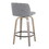 Toriano 26" Contemporary Fixed-Height Counter Stool with Swivel in Light Grey Wood and Grey Fabric with Round Black Metal Footrest by LumiSource - Set of 2 B202S00399