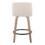 Toriano 26" Mid-Century Modern Fixed Height Counter Stool with Swivel in White-Washed Wood and Cream Noise Fabric with Round Black Metal Footrest by LumiSource - Set of 2 B202S00413