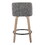 Toriano 26" Mid-Century Modern Fixed Height Counter Stool with Swivel in White-Washed Wood and Grey Noise Fabric with Round Black Metal Footrest by LumiSource - Set of 2 B202S00414