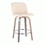 Toriano 26" Contemporary Fixed-Height Counter Stool with Swivel in Light Grey Wood and Cream Faux Leather with Round Chrome Metal Footrest by LumiSource - Set of 2 B202S00431