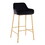 Daniella Contemporary-glam Fixed-Height Bar Stool in Gold Metal and Black Velvet by LumiSource - Set of 2 B202S00531