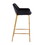 Daniella Contemporary-glam Fixed-Height Bar Stool in Gold Metal and Black Velvet by LumiSource - Set of 2 B202S00531