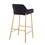 Daniella Contemporary-glam Fixed-Height Bar Stool in Gold Metal and Black Velvet by LumiSource - Set of 2 B202S00531