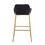 Daniella Contemporary-glam Fixed-Height Bar Stool in Gold Metal and Black Velvet by LumiSource - Set of 2 B202S00531