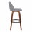 Toriano 30" Mid-Century Modern Fixed-Height Barstool with Swivel in Walnut Wood and Grey Fabric with Round Black Metal Footrest by LumiSource - Set of 2 B202S00664