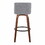 Toriano 30" Mid-Century Modern Fixed-Height Barstool with Swivel in Walnut Wood and Grey Fabric with Round Black Metal Footrest by LumiSource - Set of 2 B202S00664