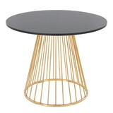 Canary Cosmo Contemporary Dining Table in Gold Metal and Black MDF by LumiSource B202S01102