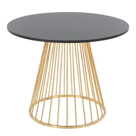 Canary Cosmo Contemporary Dining Table in Gold Metal and Black MDF by LumiSource B202S01102