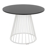 Canary Cosmo Contemporary Dining Table in White Metal and Black MDF by LumiSource B202S01105