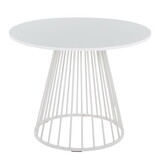 Canary Cosmo Contemporary Dining Table in White Metal and White MDF by LumiSource B202S01106