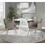 Canary Cosmo Contemporary Dining Table in White Metal and White MDF by LumiSource B202S01106