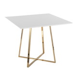 Cosmo Contemporary/glam Square Dining Table with Gold Metal Legs and White Wood Top by LumiSource B202S01112