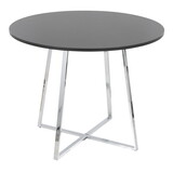 Cosmo Canary Contemporary Dining Table in Chrome Metal and Black MDF by LumiSource B202S01119