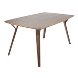 Folia Mid-Century Modern Dining Table in Walnut Wood by Lumisource B202S01122