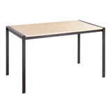 Fuji Contemporary Dining Table in Black Metal with Natural Wood Top by LumiSource B202S01123