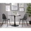 Pebble Modern Table with Black Metal Base and Black Marble Veneer Table Top by LumiSource B202S01127